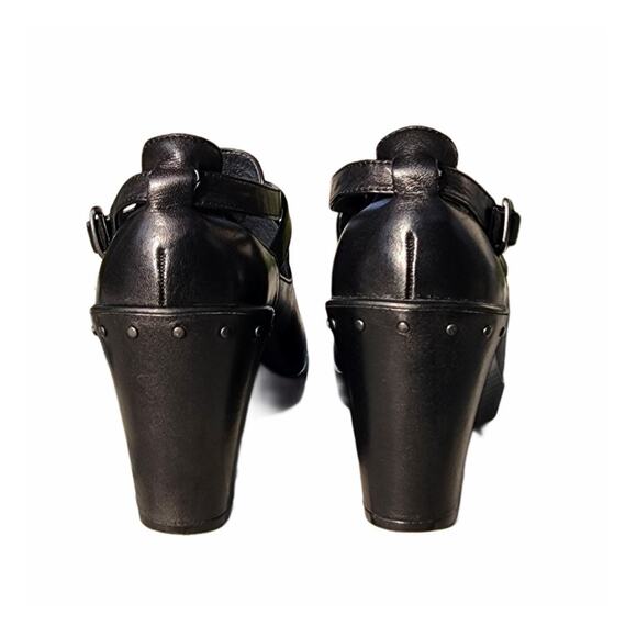 Dansko Franka Leather Crisscross Strap Wedge Clogs 38 - Picture 3 of 9